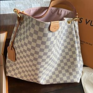 Louis Vuitton GRACEFUL MM - Damier Azur coated canvas, virtually new!